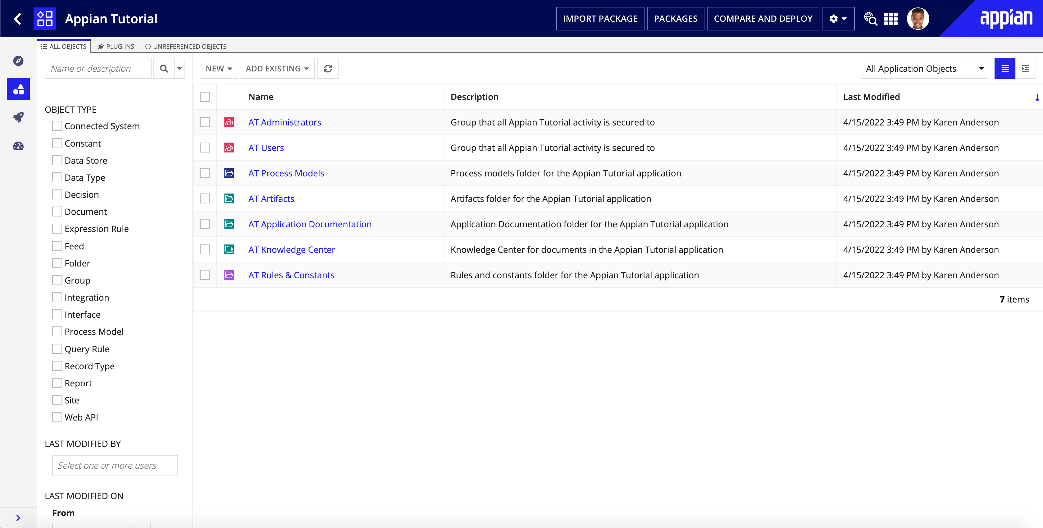 screenshot of the build view