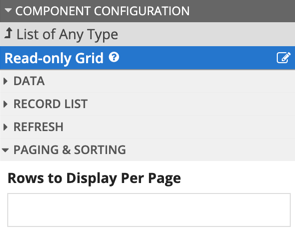 read-only grid record type page setting