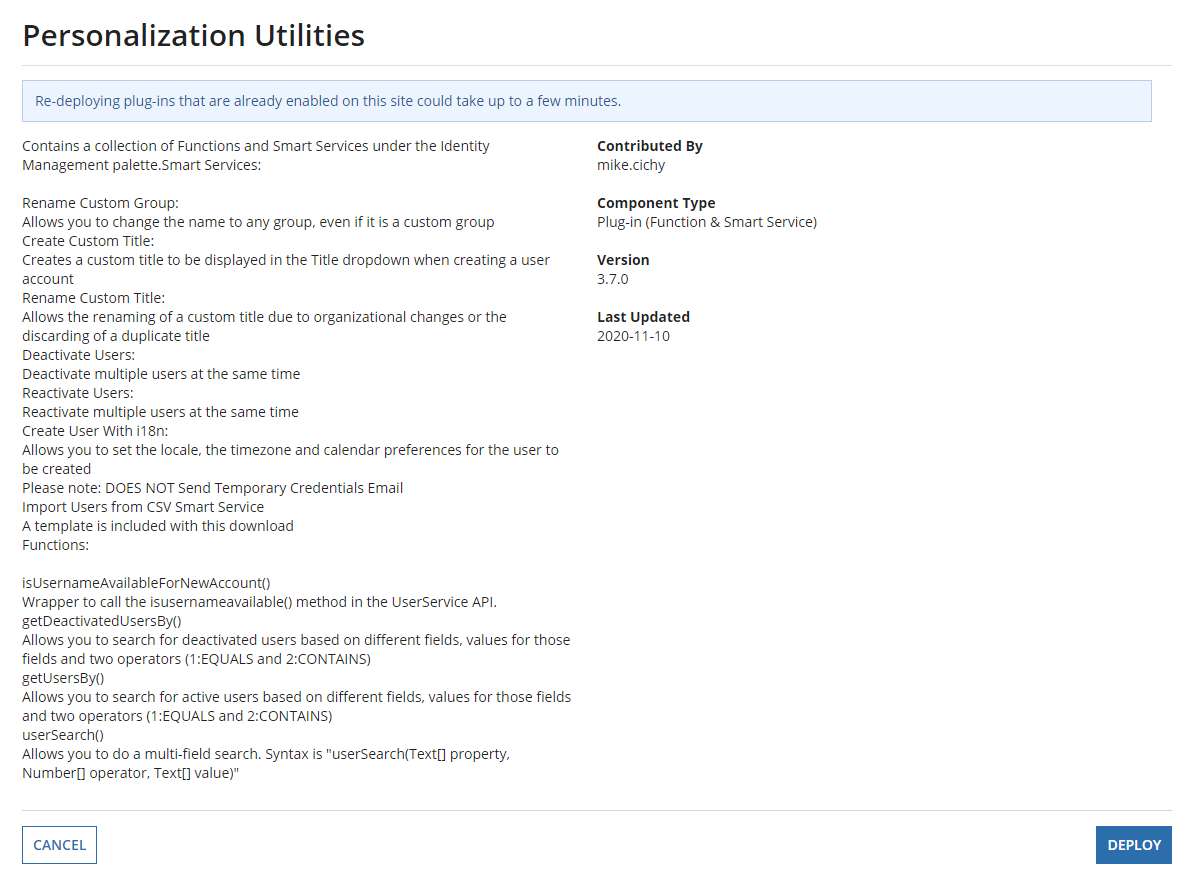 /WSCP installation personalization utilities