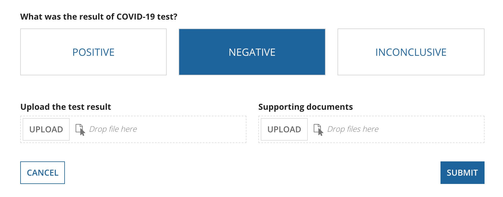 provide test result screen pool