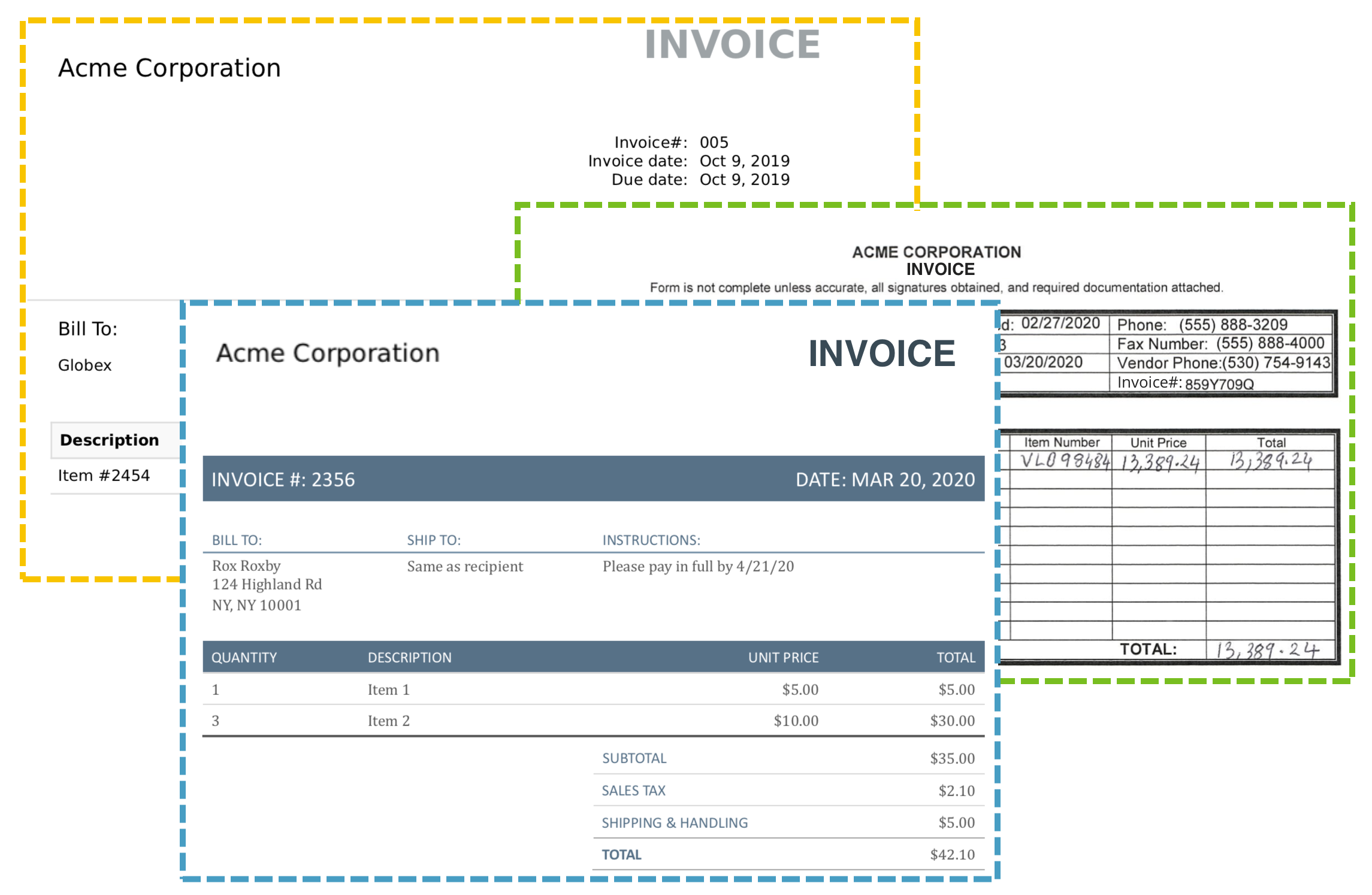 Invoice examples