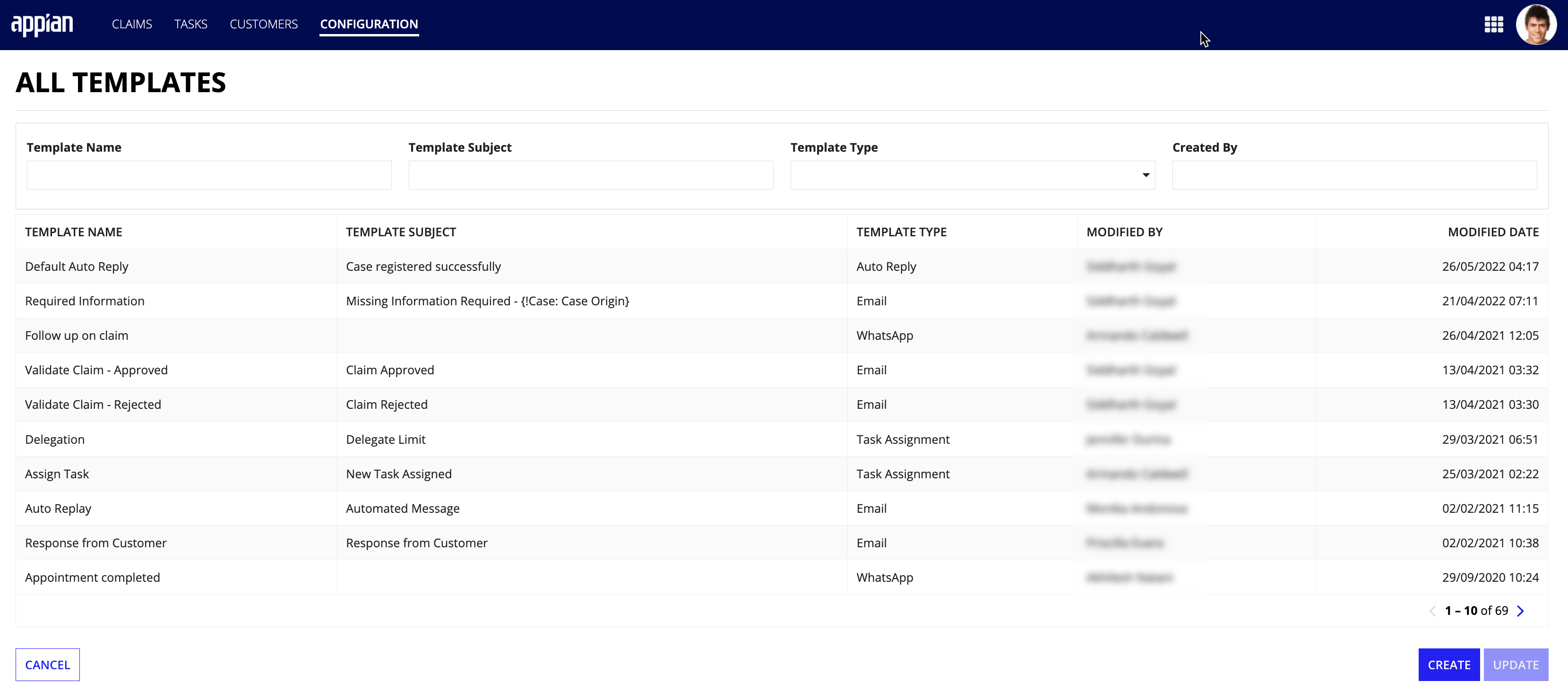 ccs_configure_communication_template_list_view.png