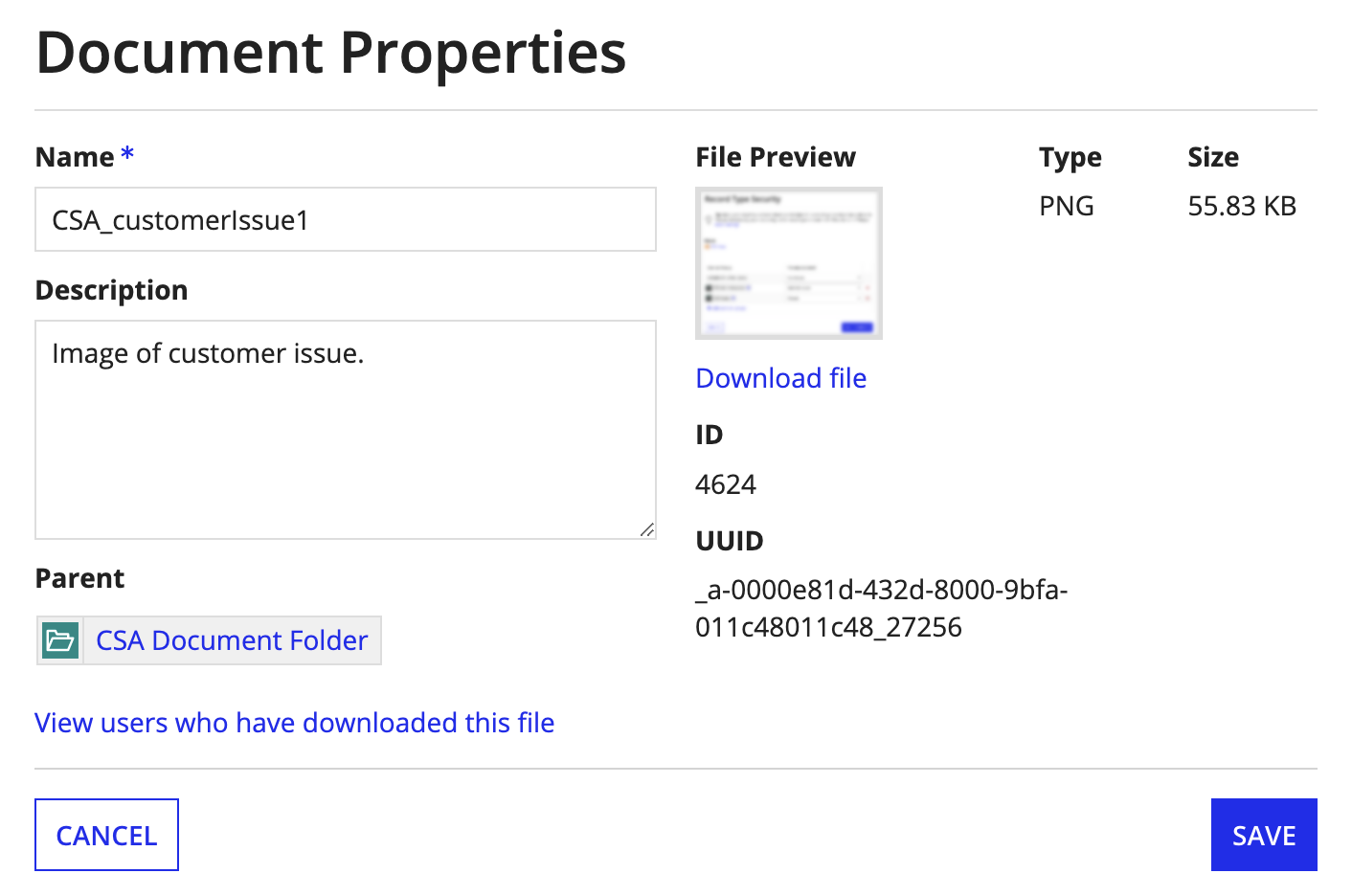 /FoldersAndDocuments ViewDocumentProperties