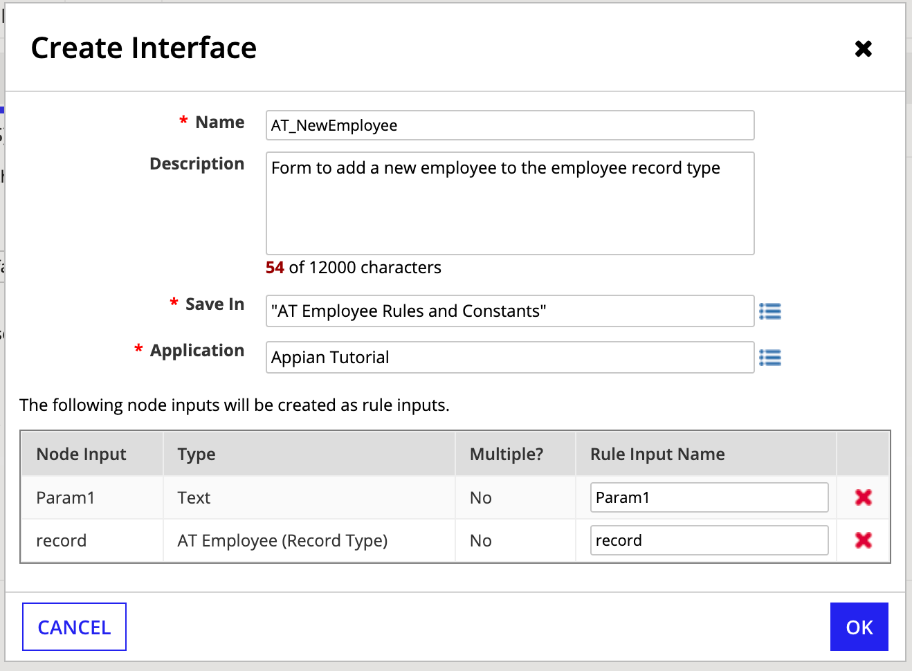 Forms Tab Create Interface