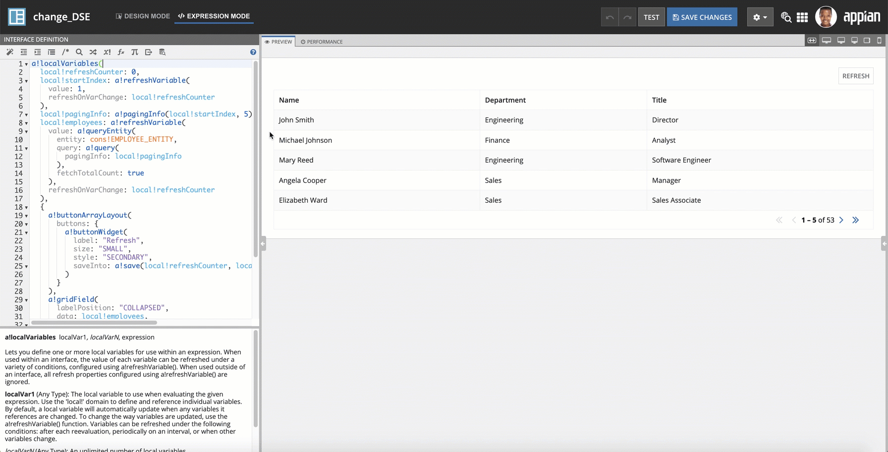 Opening the query editor from Expressoin Mode to change the pattern