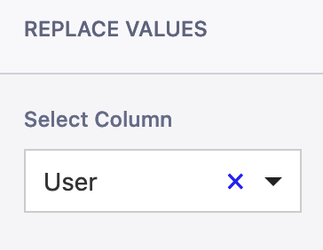 Screenshot of Select Column field