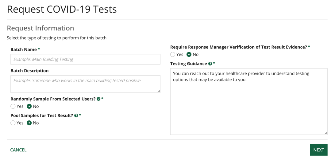 testing guidance