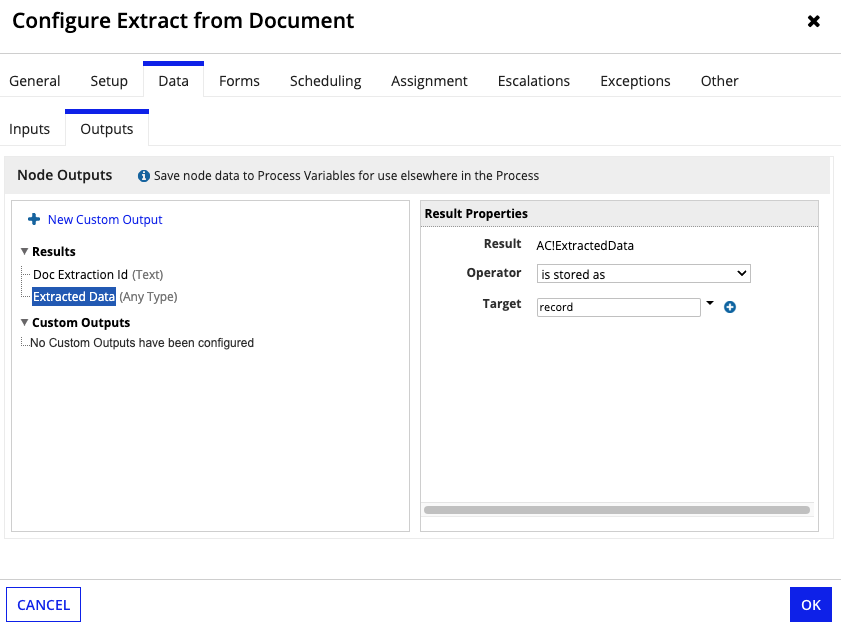 Extract from document smart service configuration