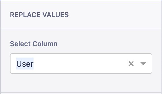 Screenshot of Select Column field