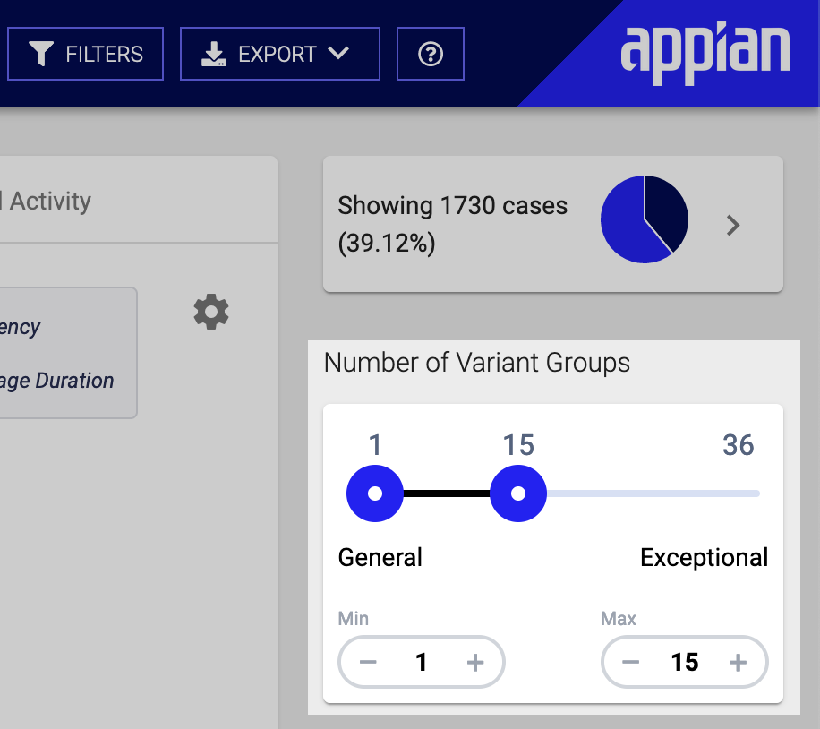 Number of variant groups filter