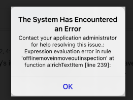 screenshot of a System Error dialog