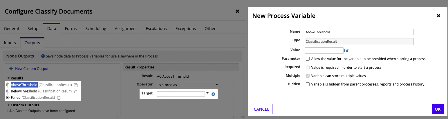 Classify Documents smart service outputs