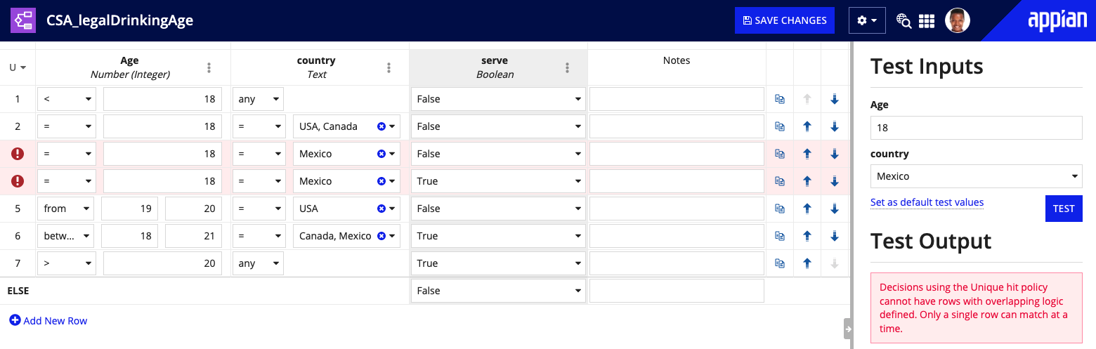 validate rules