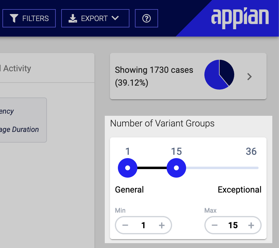 Number of variant groups filter