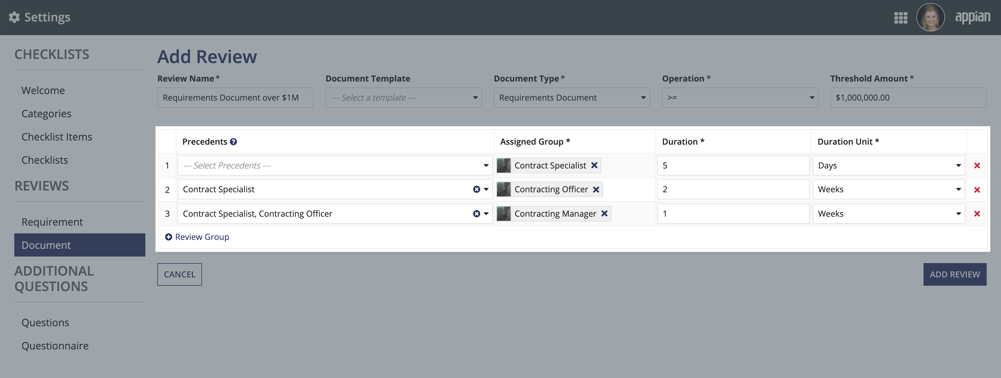 /Document Review Groups