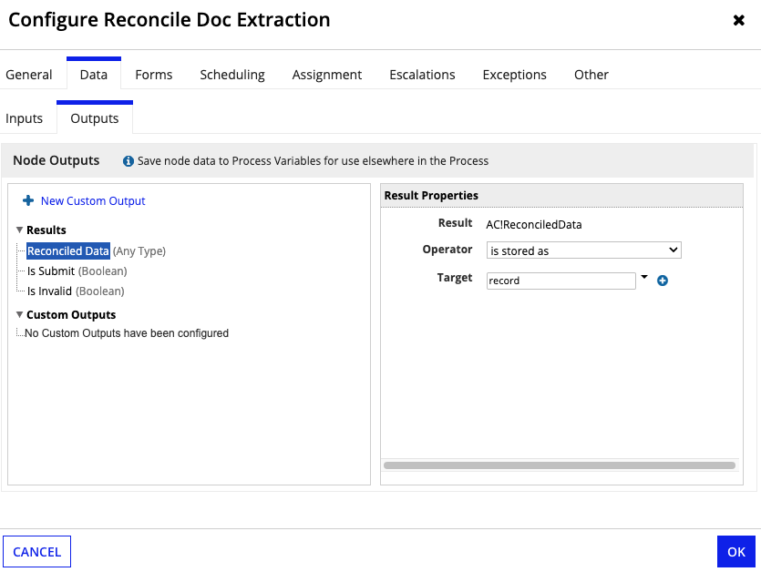 Reconcile document extraction smart service configuration