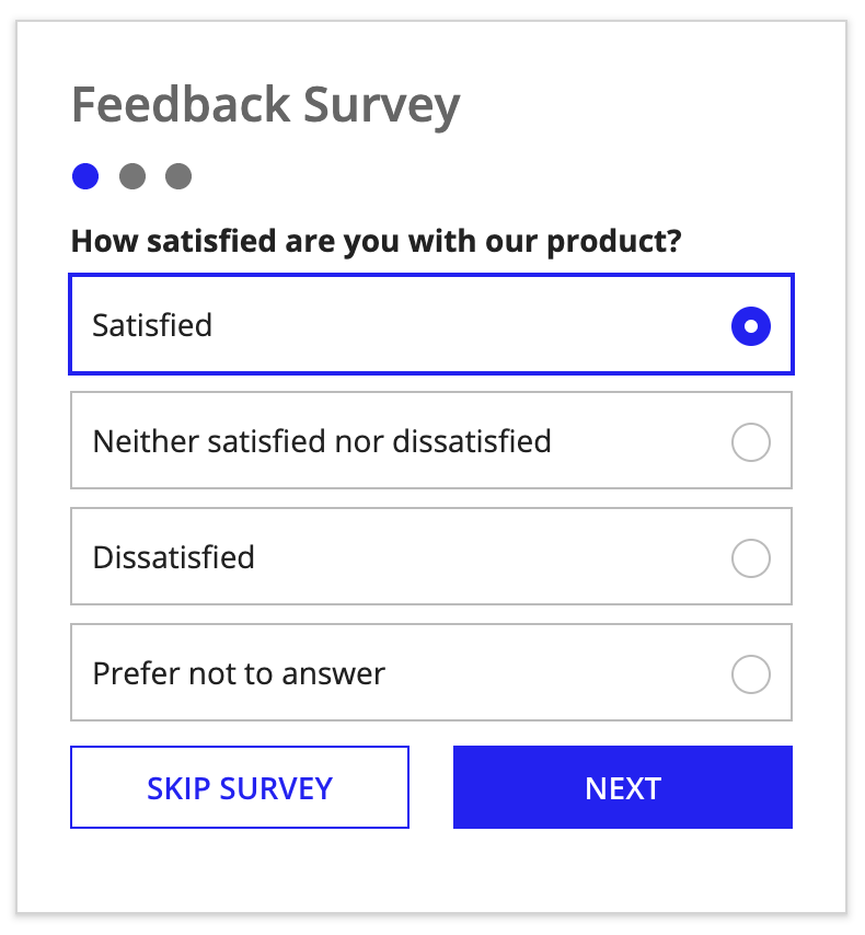 screenshot of the inline survey pattern
