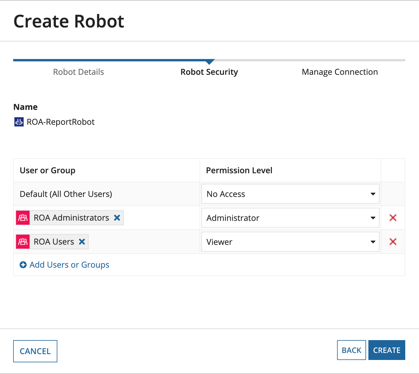 screenshot of the robot security dialog