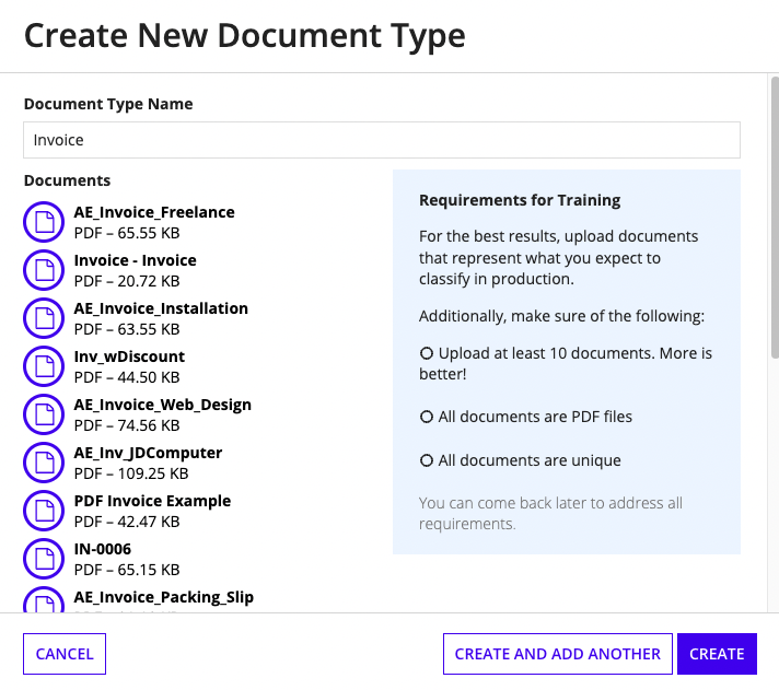 Invoice document type