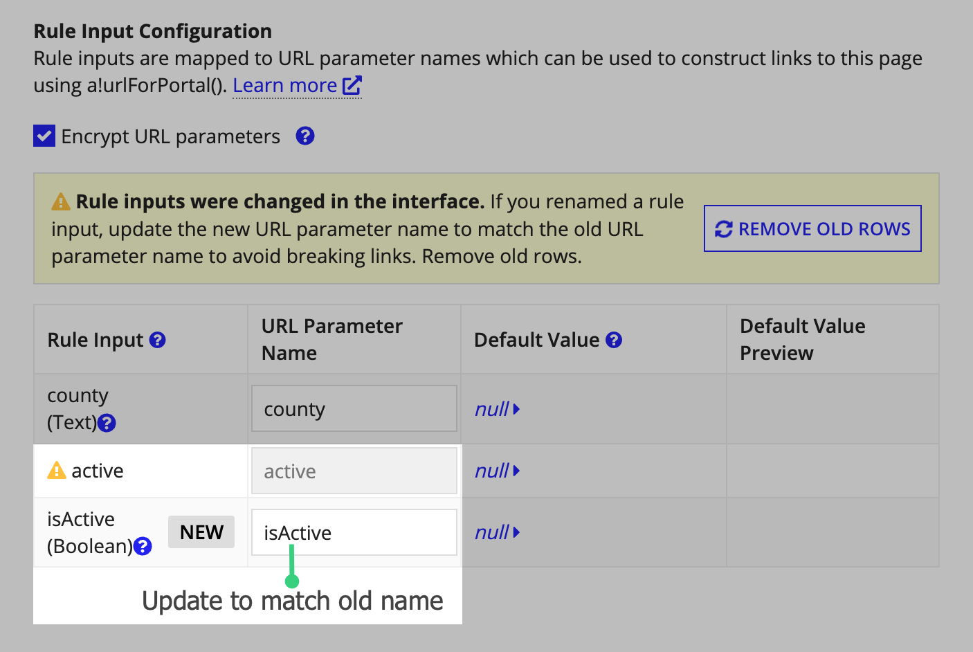 rename URL parameter