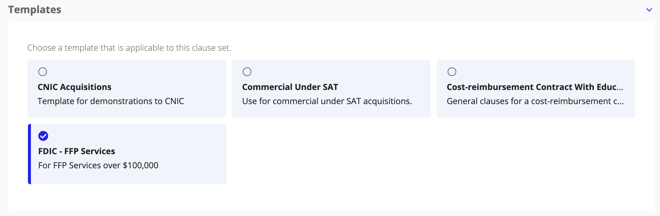 /clause set details configuration