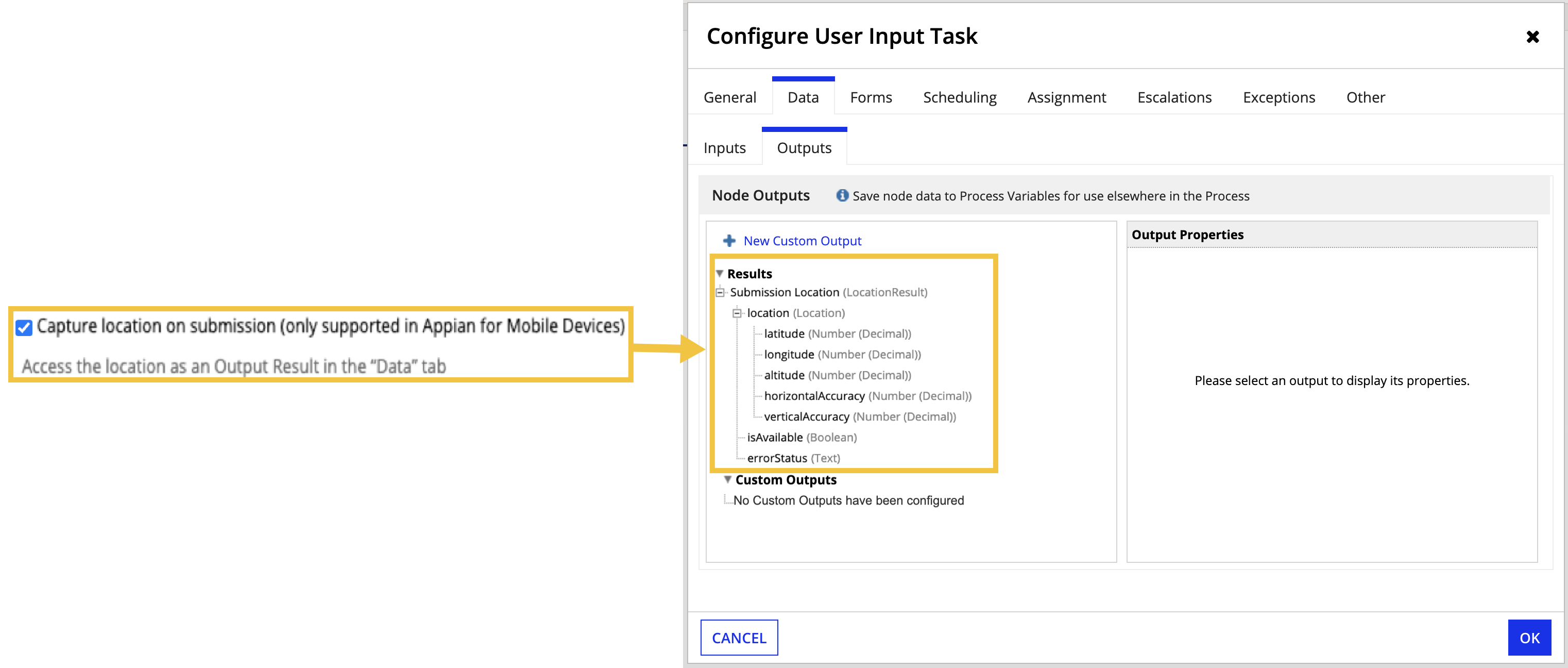 Forms Tab Capture Location Checkbox