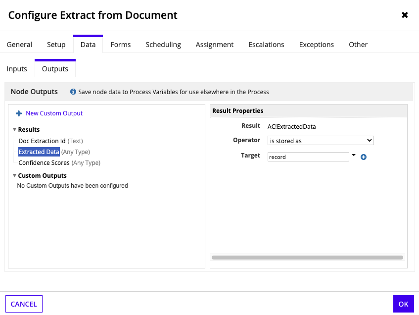 Extract from document smart service configuration