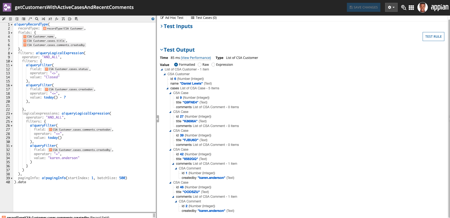 Use case with nested AND_ALL statement