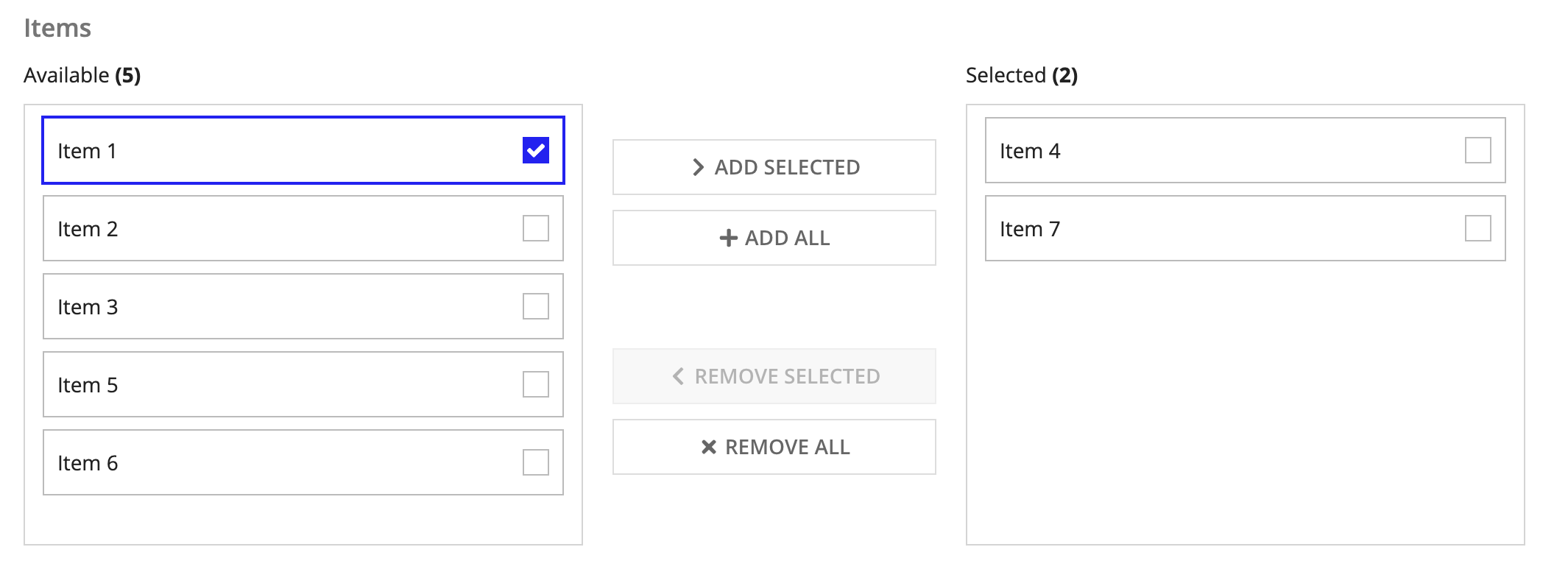 screenshot of the cards as choices pattern