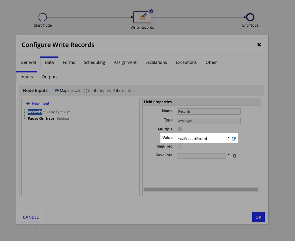 write record process model