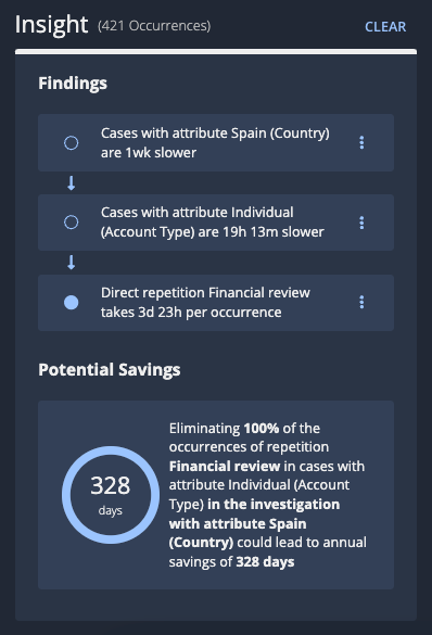 
Example insight with three findings