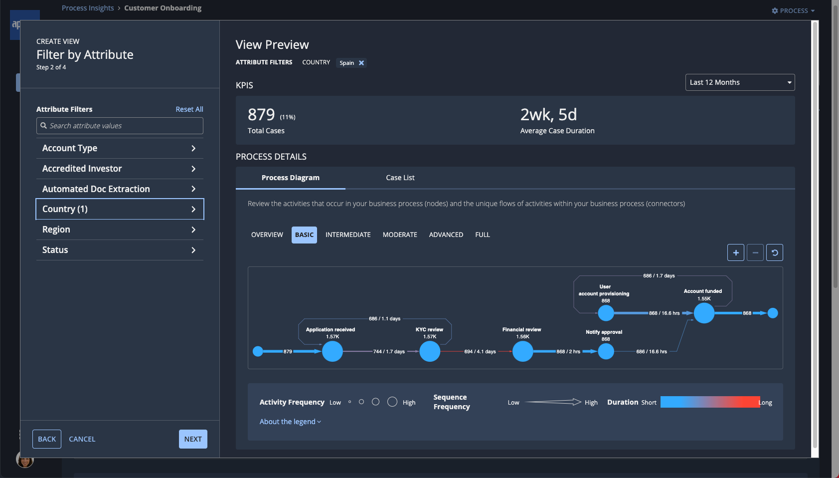 Filter by Attribute step in the Create View workflow