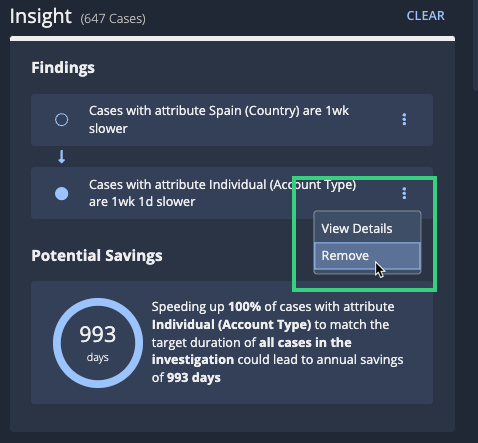 Context menu displaying View Details and Remove options