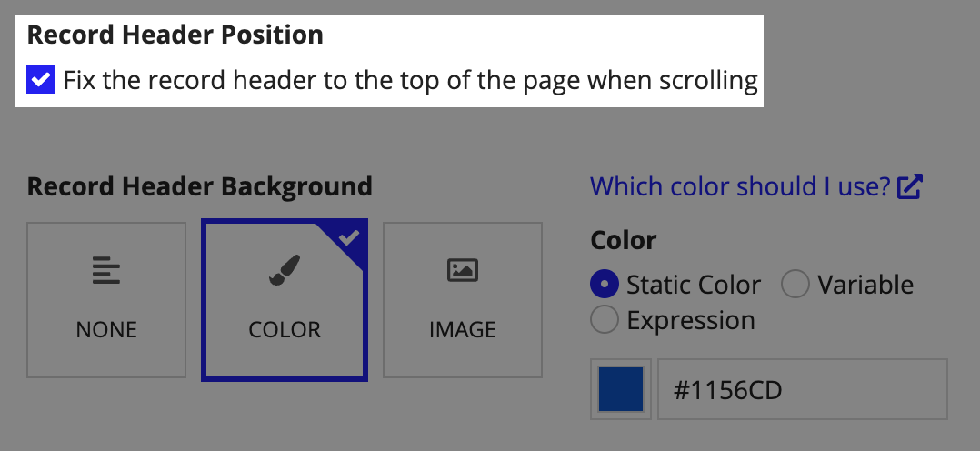 record header position selection