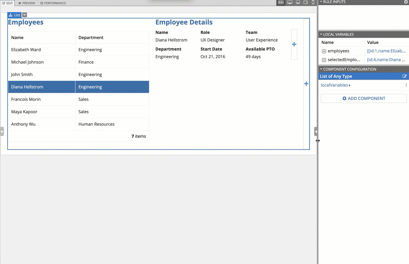 gif showing the grid's responsiveness using the fit form factor