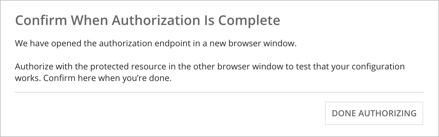 screenshot of authorization confirmation dialog