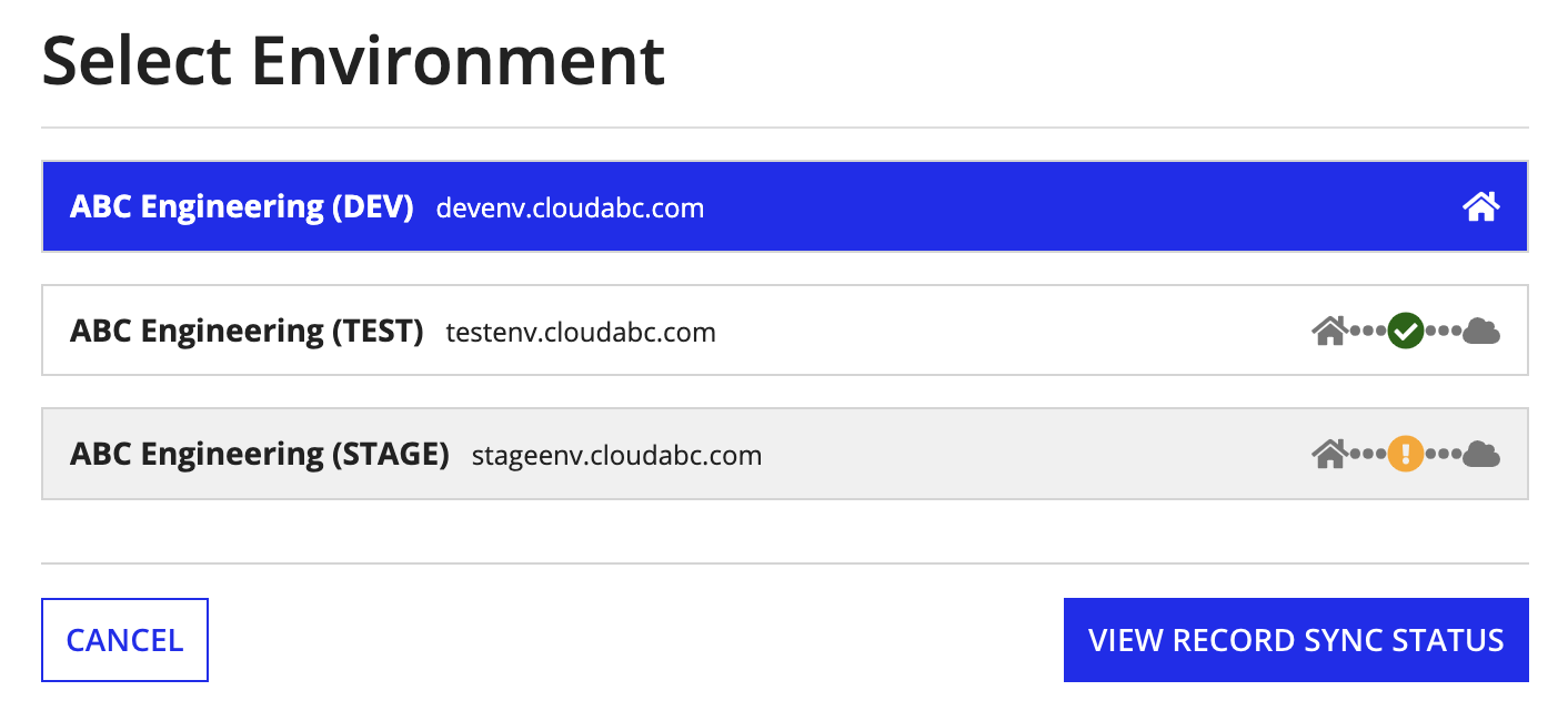 /Cross Environment Monitoring Select