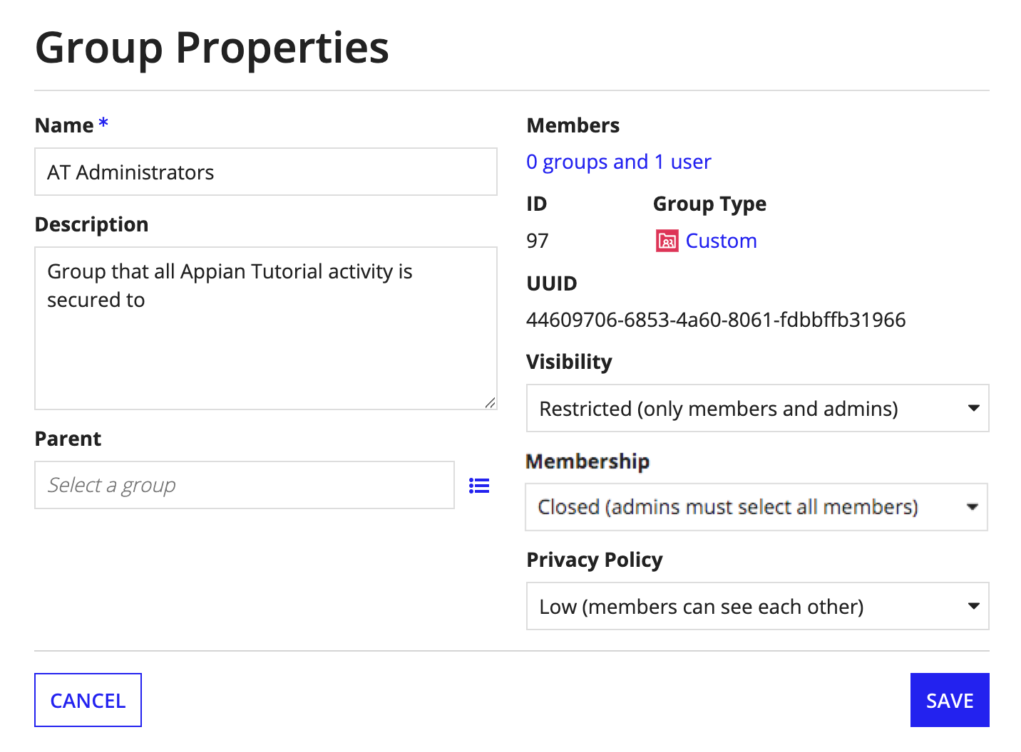 group properties