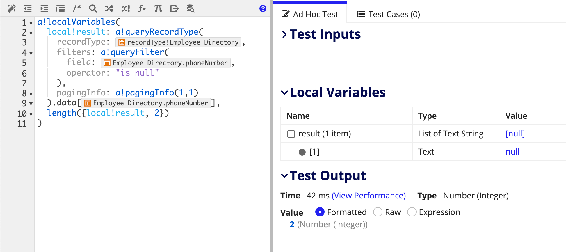 Check length of array containing a null list