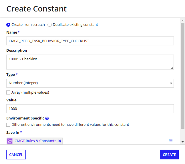 screenshot of an example constant