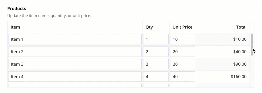 gridLayout short