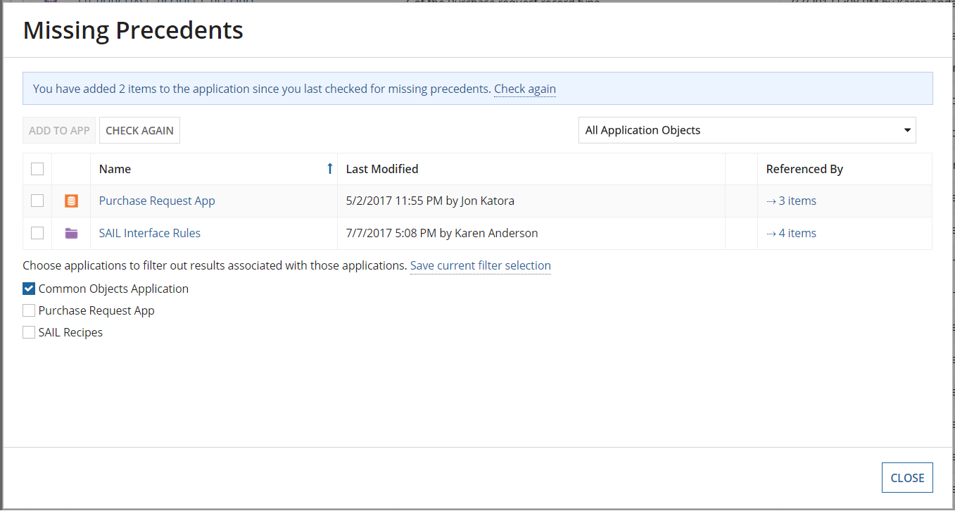 Missing Precedents Filter