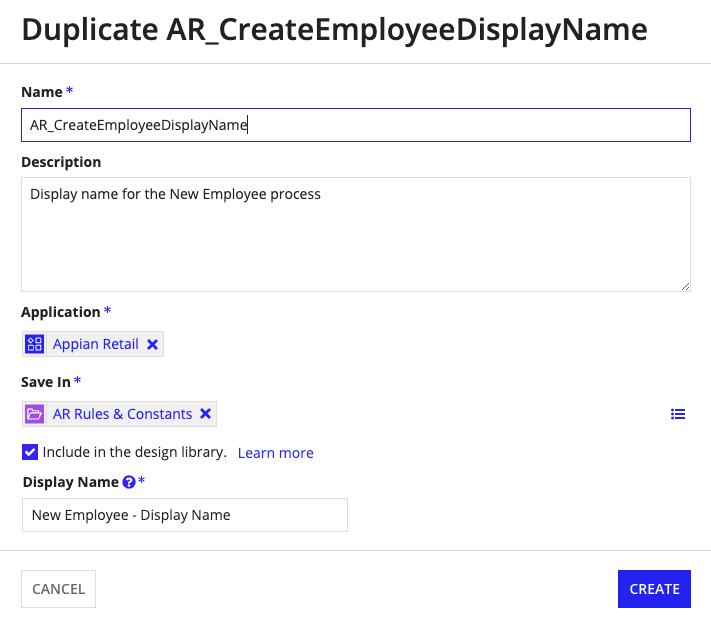 object duplication dialog