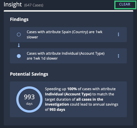 Insight pane with CLEAR highlighted in header