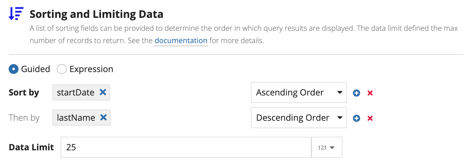 Sort and limit a record type query