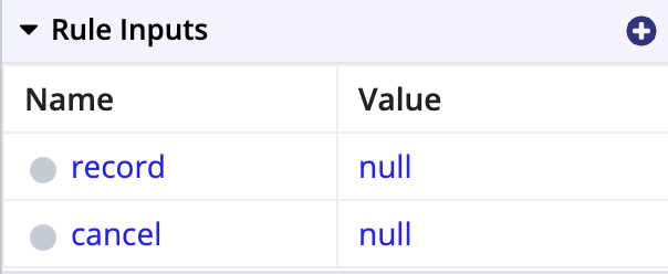 Rule inputs