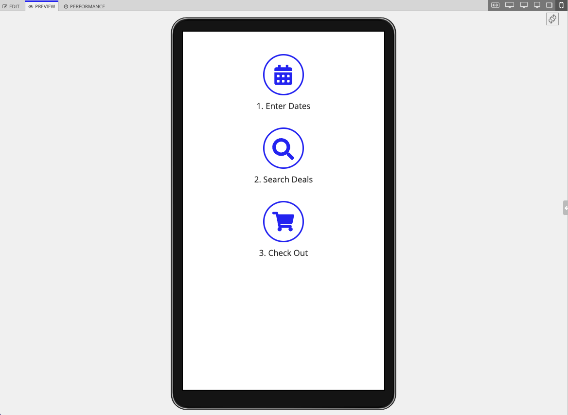 screenshot of the stamp steps pattern with the phone form factor