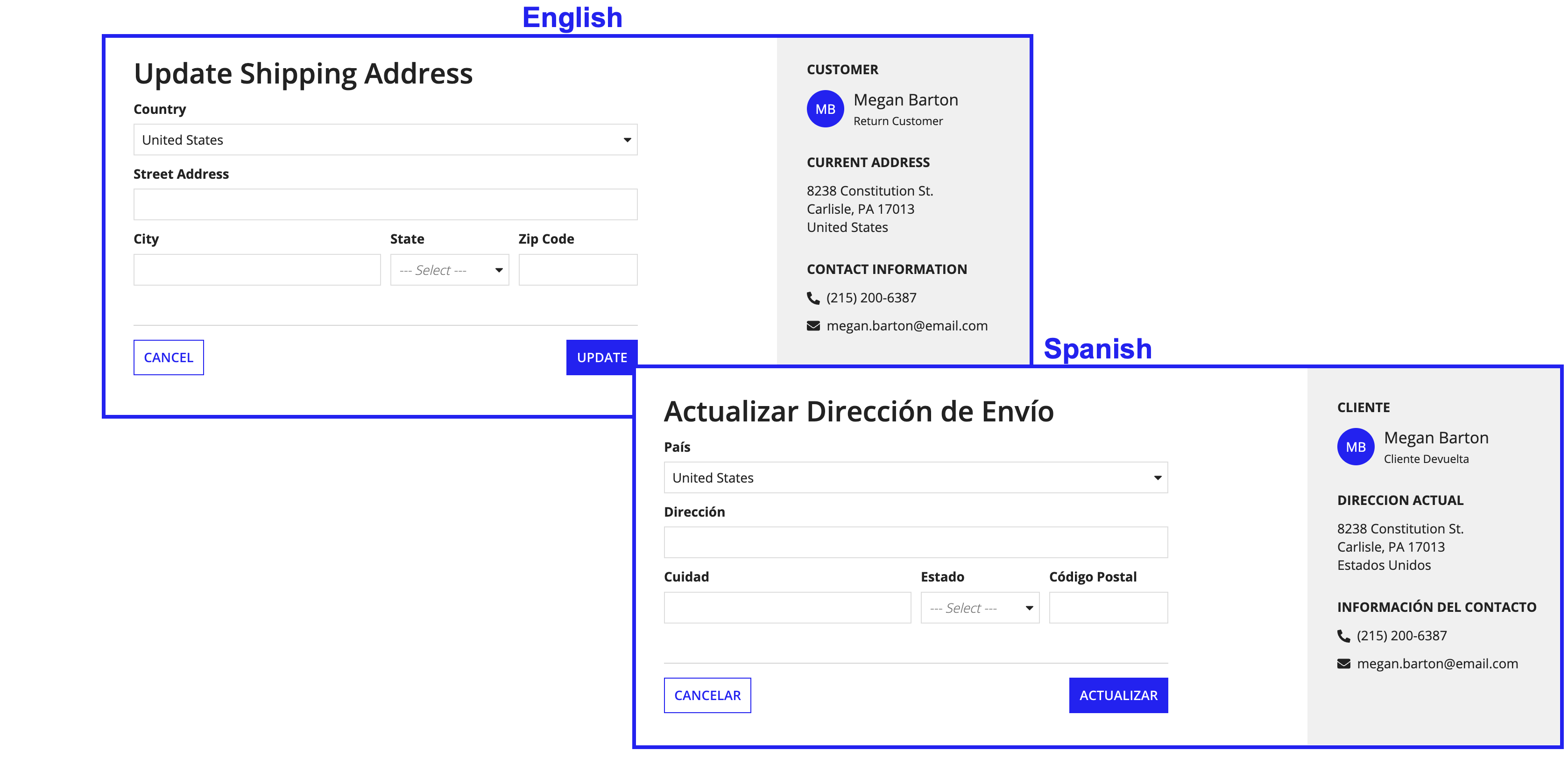 screenshot comparing two translated interfaces