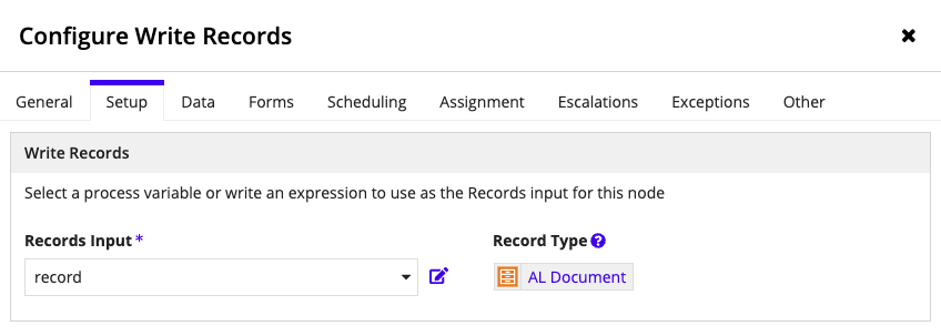 Configure the write records smart service