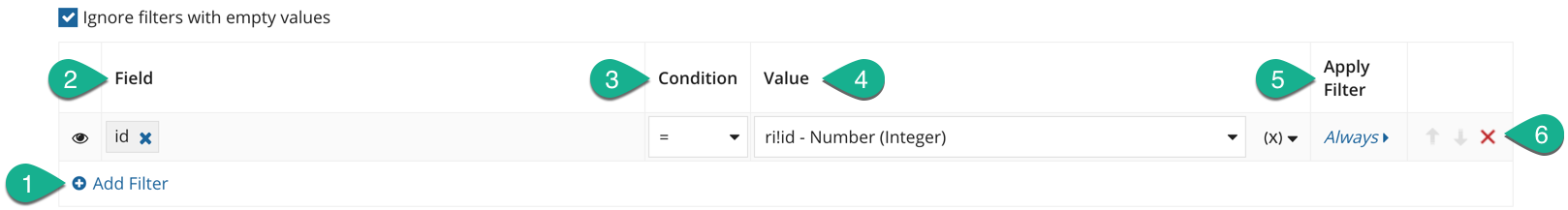 Filters Section